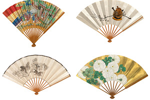 Old Japanese folding fan collection, a Beauty & Fashion Photo by BOOCYS
