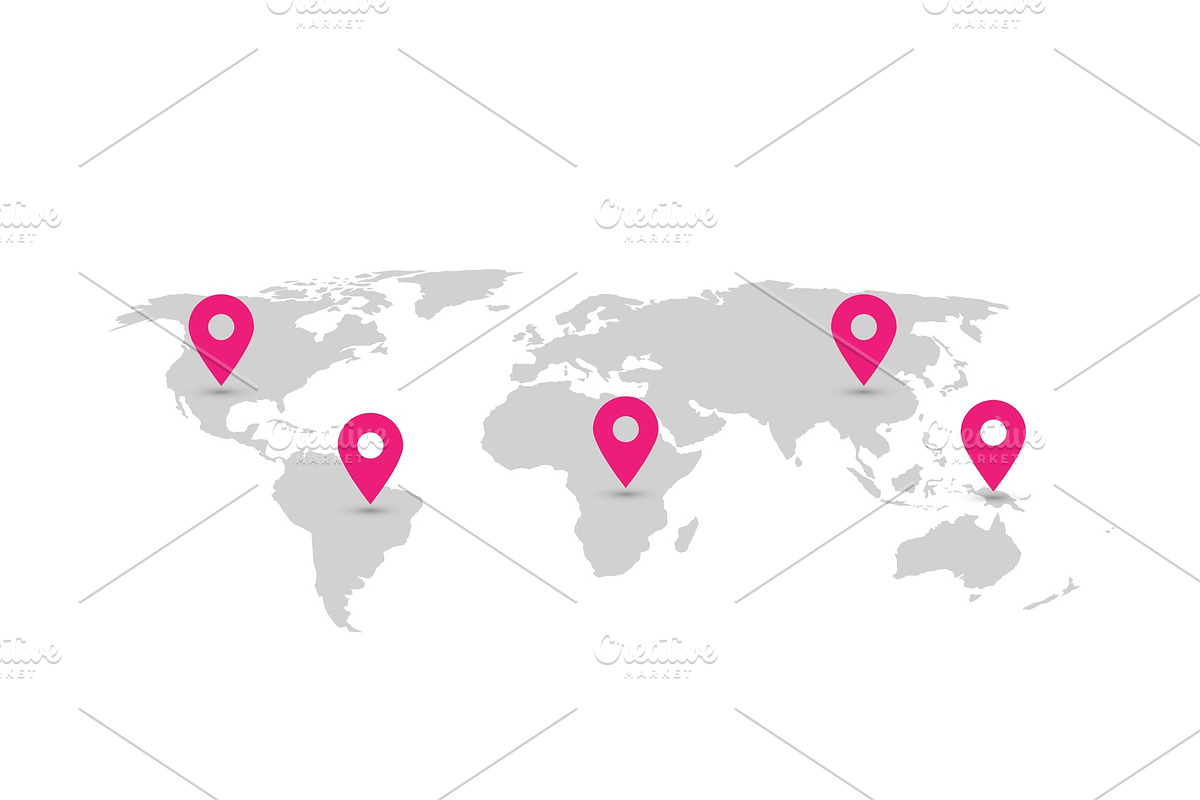 Map of World with navigation, a Work Illustration by pytyczech