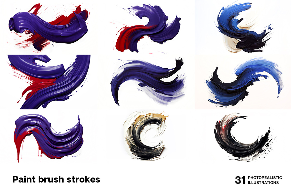 Paint brush strokes. 31 images, a Decorative Illustration by Handmadefont (Photo 8 of 10)