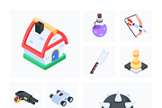 Game Weapon Isometric Icon Set, a Duotone Icon by Vectors Market (Thumbnail 9 of 10)
