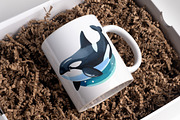 Watercolor Orca Clipart Illustration, an Animal Illustration by ResumeFabs (Thumbnail 4 of 6)