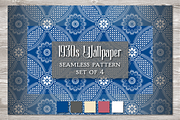 Vintage Seamless Pattern Navy/Spice, a Pattern Graphic by Barbara's iCandy (Thumbnail 4 of 7)