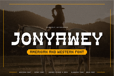 Jonyawey - Western Font, a Slab Serif Font by Iqsiart Studio