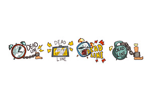 Deadline and Working Time Sticker, an Object Illustration by TopVectors