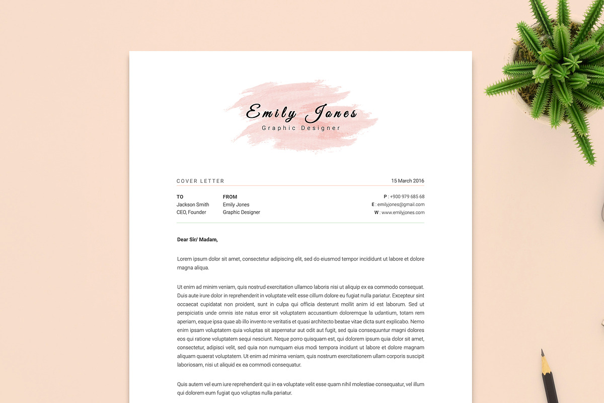 2 Page Resume & CoverLetter Template, a Resume Template by Showy68 Template (Photo 2 of 2)