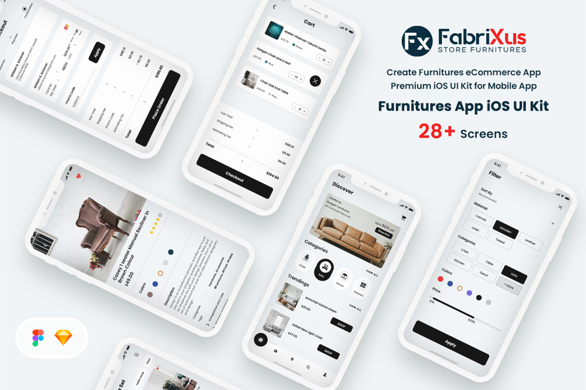Furniture eCommerce Mobile App UI, an UI Kit Template by 3djagan