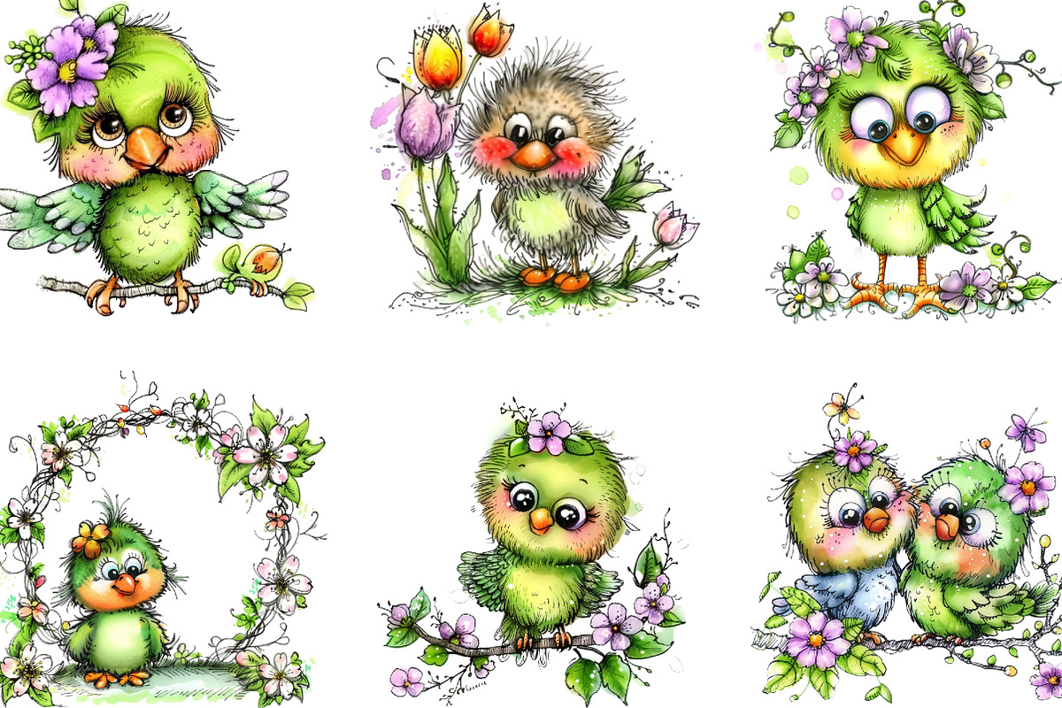 Spring Cute Baby Birds Sublimation, an Illustration by Designking (Photo 4 of 5)