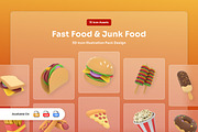 Fast Food & Junk Food 3D Icon Set, a Work Illustration by twinstd (Thumbnail 1 of 6)