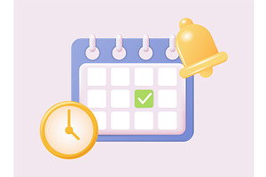 3d Calendar Icon. Daily