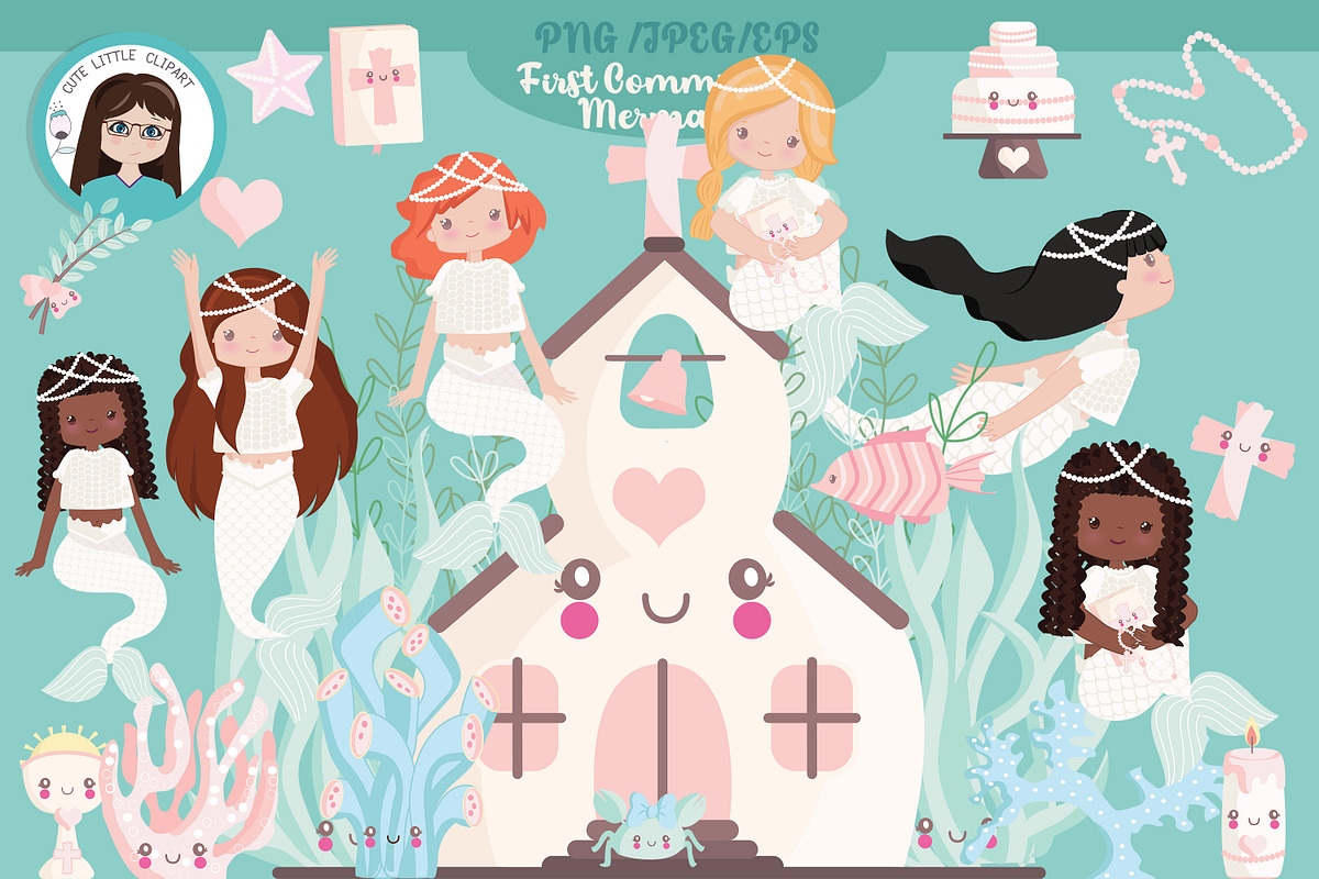 First Communion Mermaids, an Illustration by Cute Little Workshop (Photo 1 of 4)