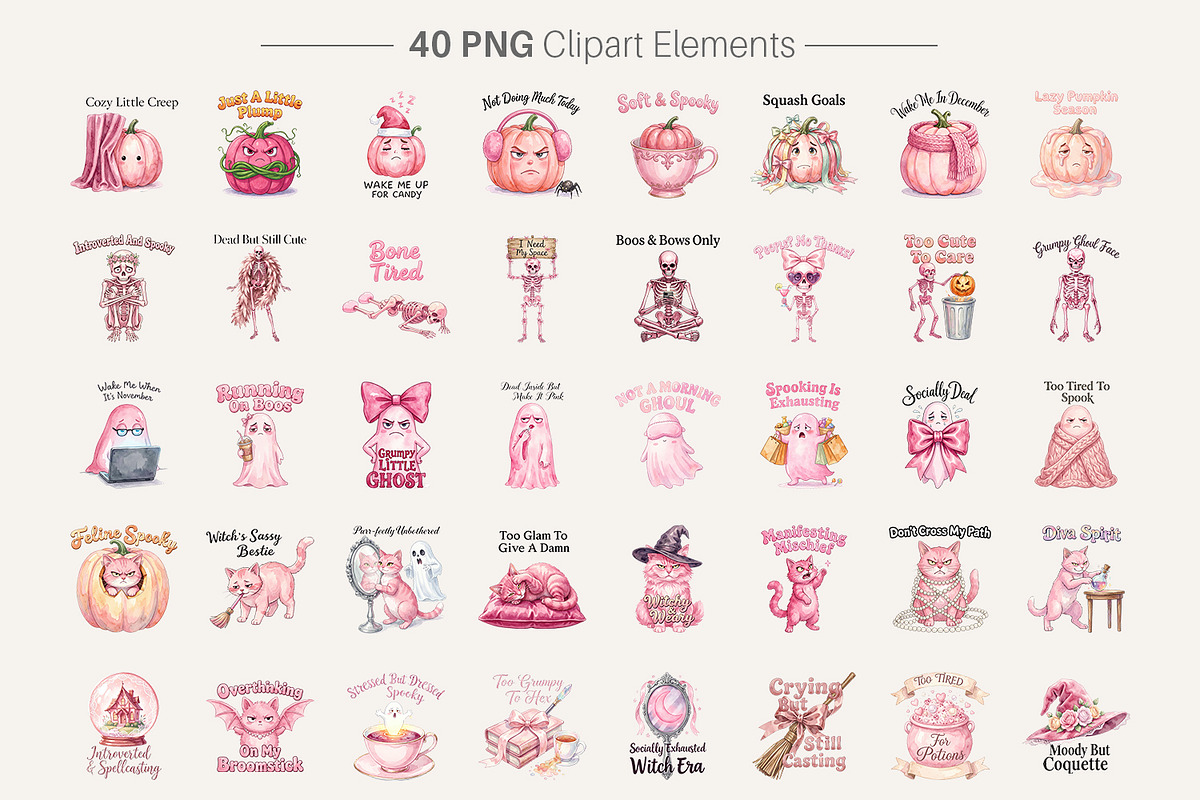 Coquette Pinkoween Sublimation, a Seasonal Illustration by Artnoy (Photo 2 of 18)