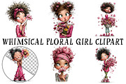 Whimsical Floral Girl Clipart, an Illustration by OK Design (Thumbnail 2 of 6)
