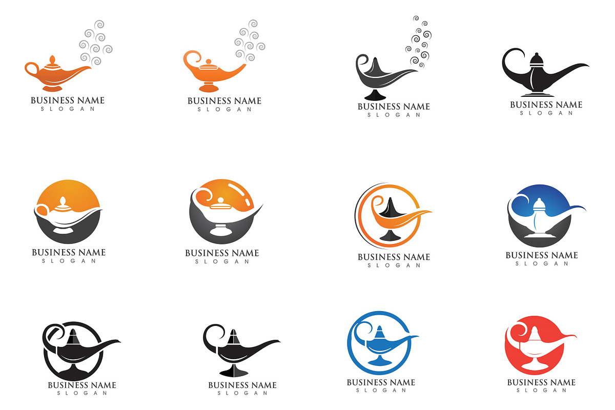 Magic lamp logo vector, a Branding & Logo Template by LOGOCREATIVE