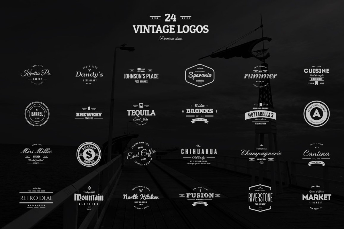 24 Vintage Logos & Badges, a Branding & Logo Template by Design District (Photo 3 of 4)