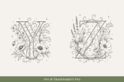 Floral Alphabet Line Art Vol 2, a Decorative Illustration by AW Studios (Thumbnail 4 of 6)
