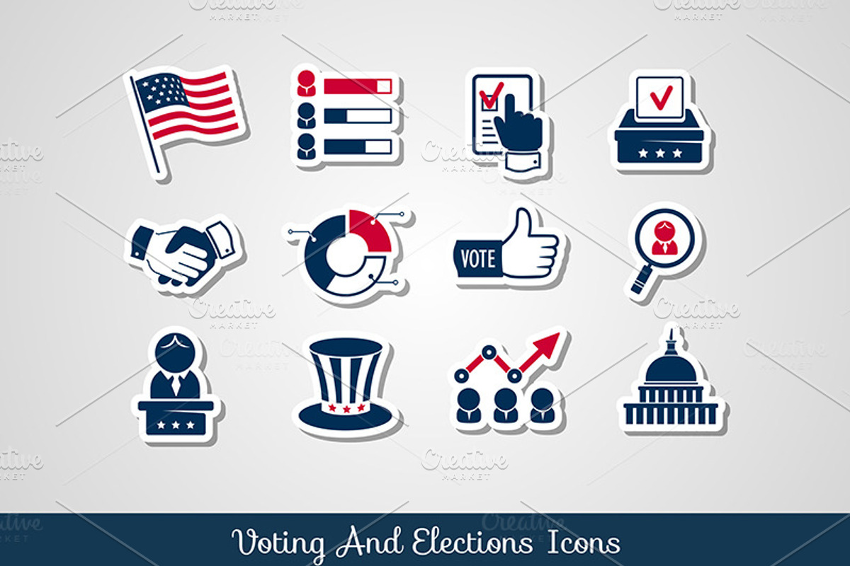 Voting and elections icons, an Icon by Teneresa (Photo 1 of 2)