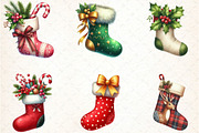 Christmas Stockings Clipart, an Illustration by DreamCafeArt (Thumbnail 6 of 6)