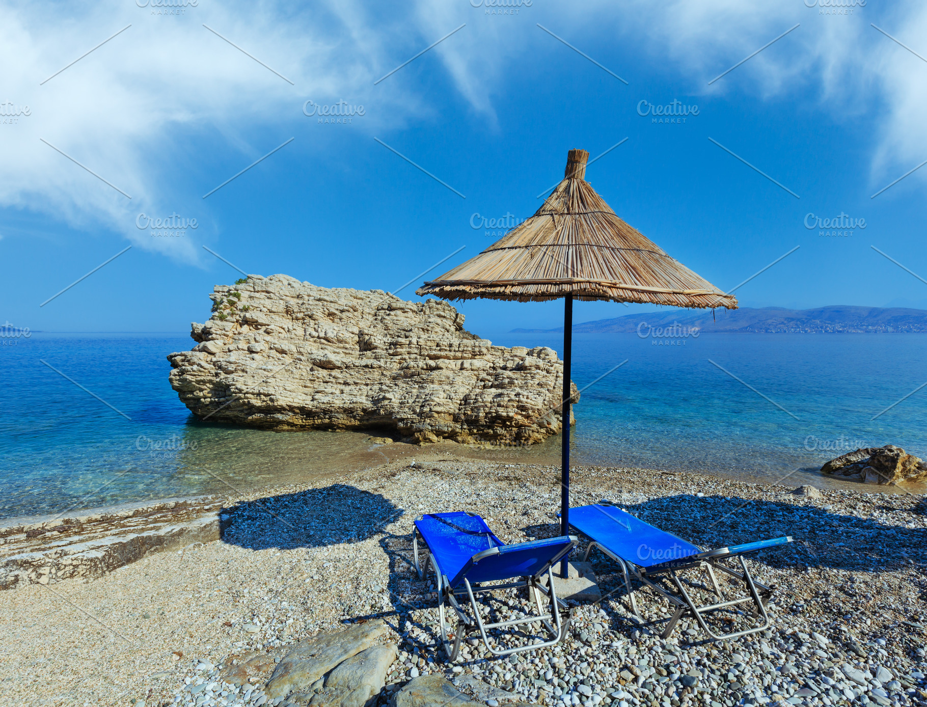 Summer morning Pulebardha beach (Albania)., a Nature Photo by YuriyB