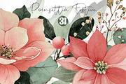 Poinsettia Festive Watercolor Floral, an Illustration by DreamCafeArt (Thumbnail 1 of 7)