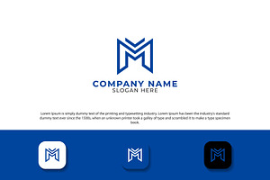 Letter m m initial logo design