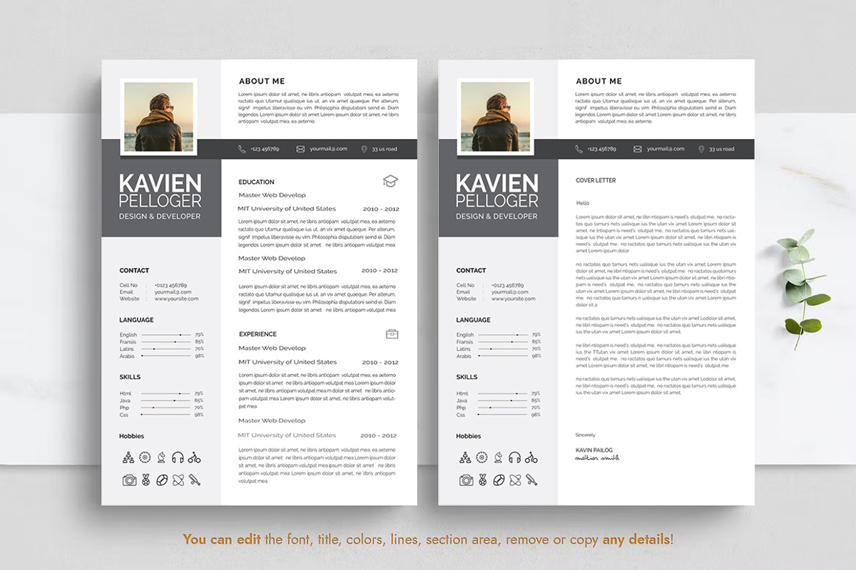 Professional Resume CV Template, a Resume Template by Blackcloud_Creations (Photo 3 of 8)