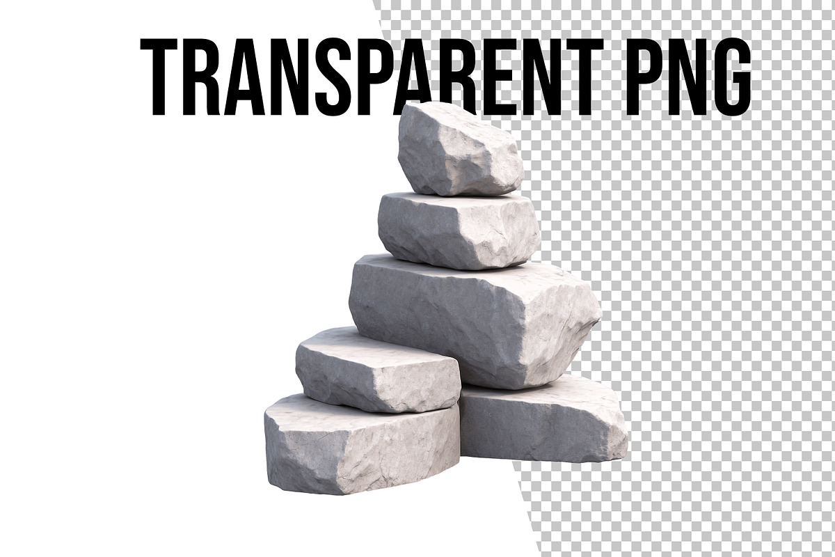 3D Rock Clipart Png, an Object Illustration by Forhadx5 (Photo 2 of 6)