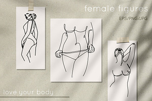 Female Figures Abstract Line Art