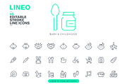 LINEO - 45 BABY ICONS, an Outline Icon by sharpnose (Thumbnail 2 of 6)