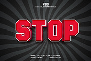Stop Red 3d Editable Psd Text Effect, a Layer Style Add-On by bdrobin (Thumbnail 1 of 2)