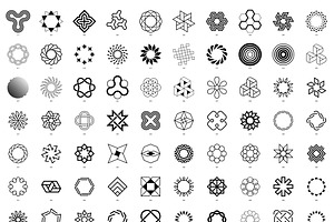 100 Vector Shapes Minimal Geometric