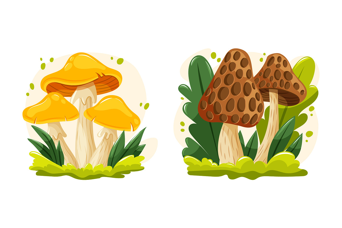 Cozy Mushroom Vector Set, an Object Illustration by Thkatefox (Photo 3 of 4)