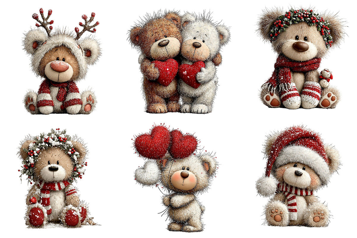 Whimsical Christmas Teddy Bear, an Illustration by Dream Creation (Photo 3 of 8)