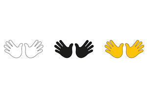 Two Open Hands for Greeting, an Object Illustration by Vector Creator