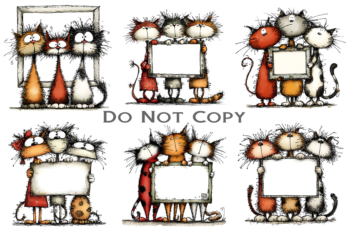 Christmas Whimsical Cats Clipart, an Illustration by Craft Nest (Photo 9 of 10)