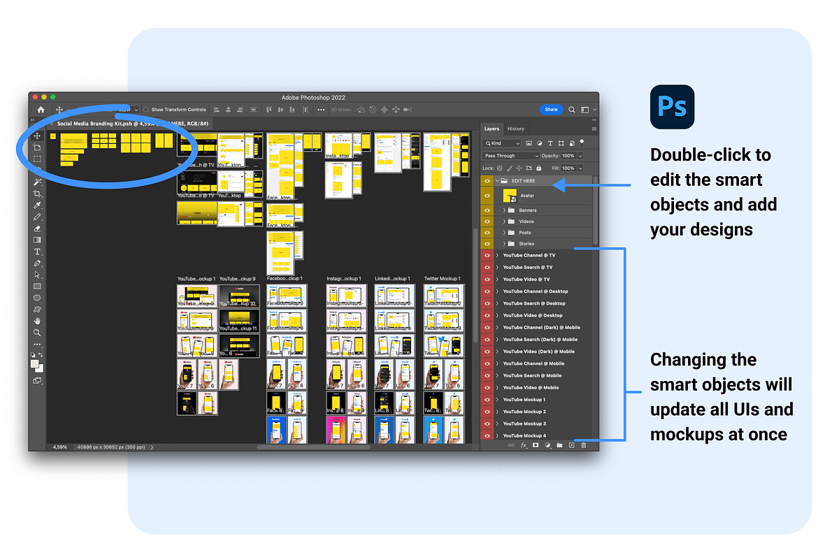Social Media Branding Kit PSD Figma, a Social Media Template by Vitor Heinzen (Photo 3 of 33)