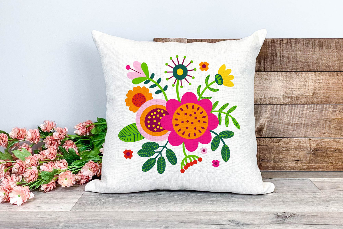 Folk Flowers. Folk Pattern, an Illustration by AvaAva (Photo 18 of 26)