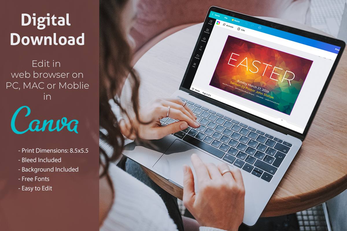 Easter Church Postcard | Canva, a Flyer Template by loswl (Photo 2 of 8)
