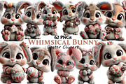 Whimsical Easter Bunny Clipart, an Illustration by Pixels.Craft (Thumbnail 1 of 5)