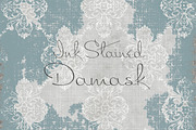 Ink Stained Damask Background Papers, a Texture Graphic by Le Paper Cafe (Thumbnail 5 of 5)
