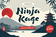 Ninja Kage - Japan Brush Style Font, a Font by tkzgraphic (Thumbnail 1 of 10)