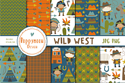 Wild West paper set, a Pattern Graphic by Poppymoondesign (Thumbnail 1 of 3)