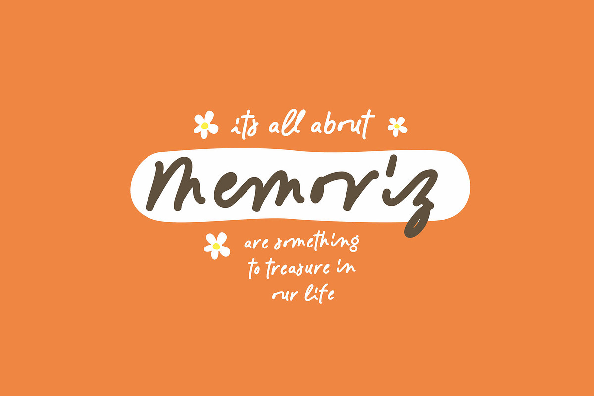 50% Cute Handwritten Font - Memoriz, a Handwritten Font by Four Lines Std. (Photo 1 of 9)