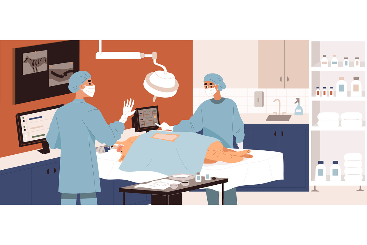 Pet treatment in vet clinic set, an Animal Illustration by Good Studio (Photo 6 of 6)