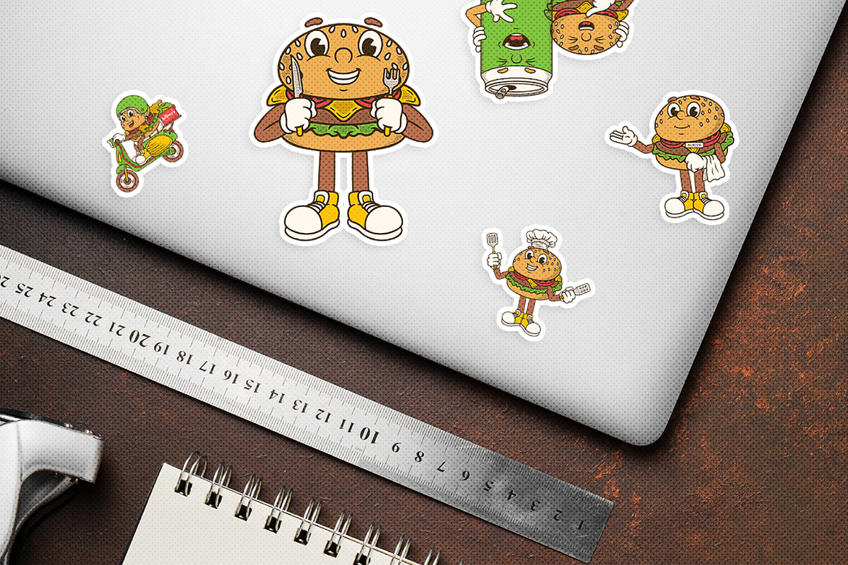 Groovy Burger Illustration, a Food Illustration by Decoconio Design (Photo 6 of 7)