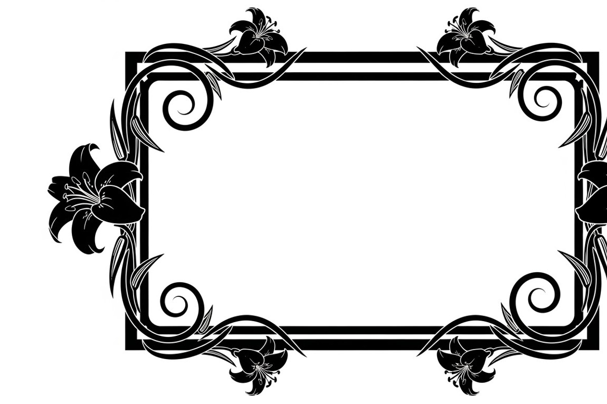 Elegant Floral Frame Silhouette Set, an Illustration by musafir_fashion (Photo 2 of 3)