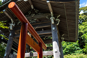 Bell tower and torii gate at Sasuke Inari-jinja in Kamakura, Jap, an Architecture Photo by GoodGoods