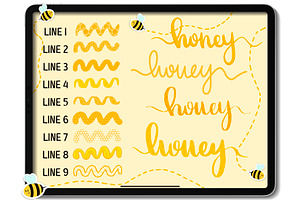 Honey Procreate Lettering Brush