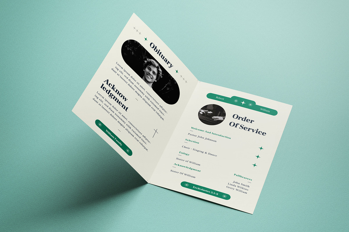 Funeral Program, a Card Template by graphicook (Photo 3 of 3)