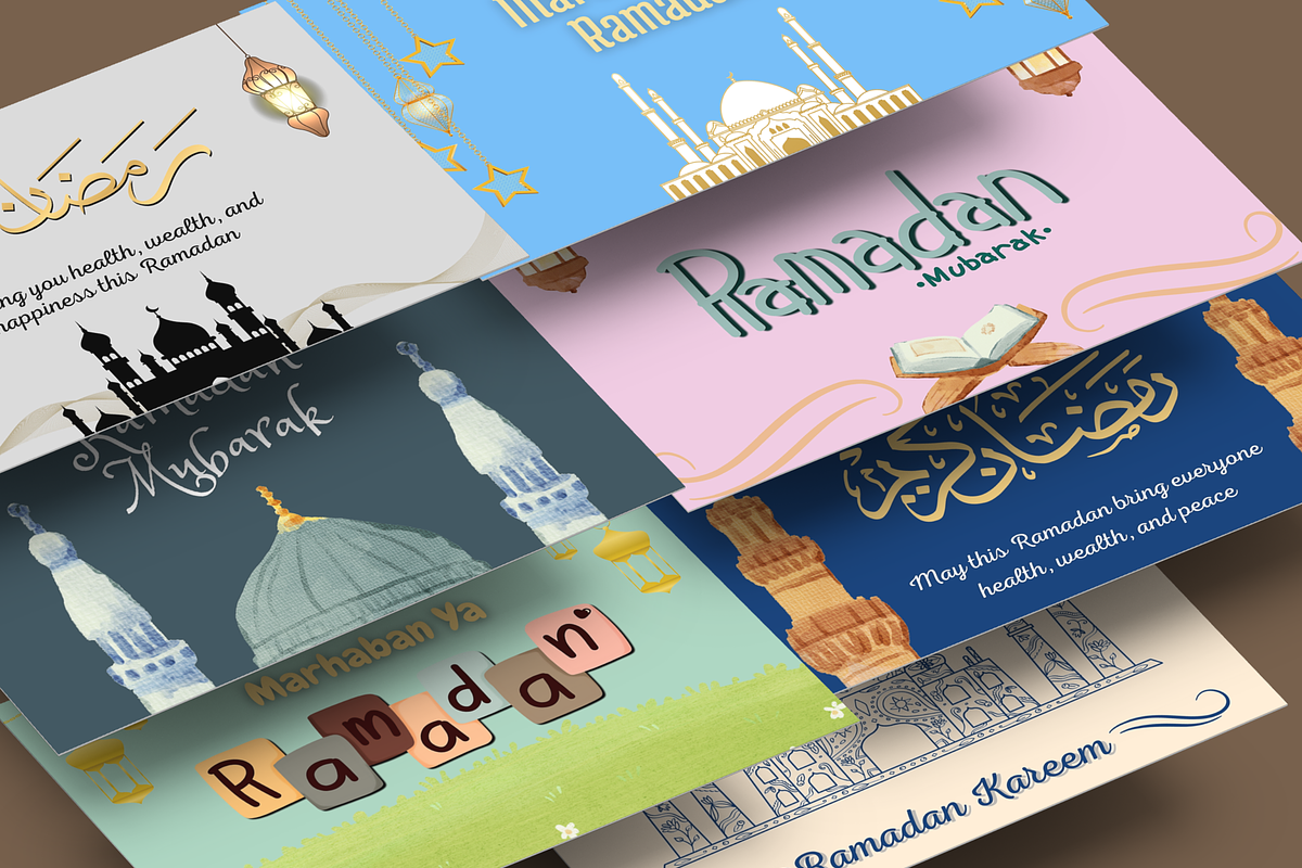 Printable Ramadan Greeting Cards, a Card Template by DesignTreasureID (Photo 1 of 9)