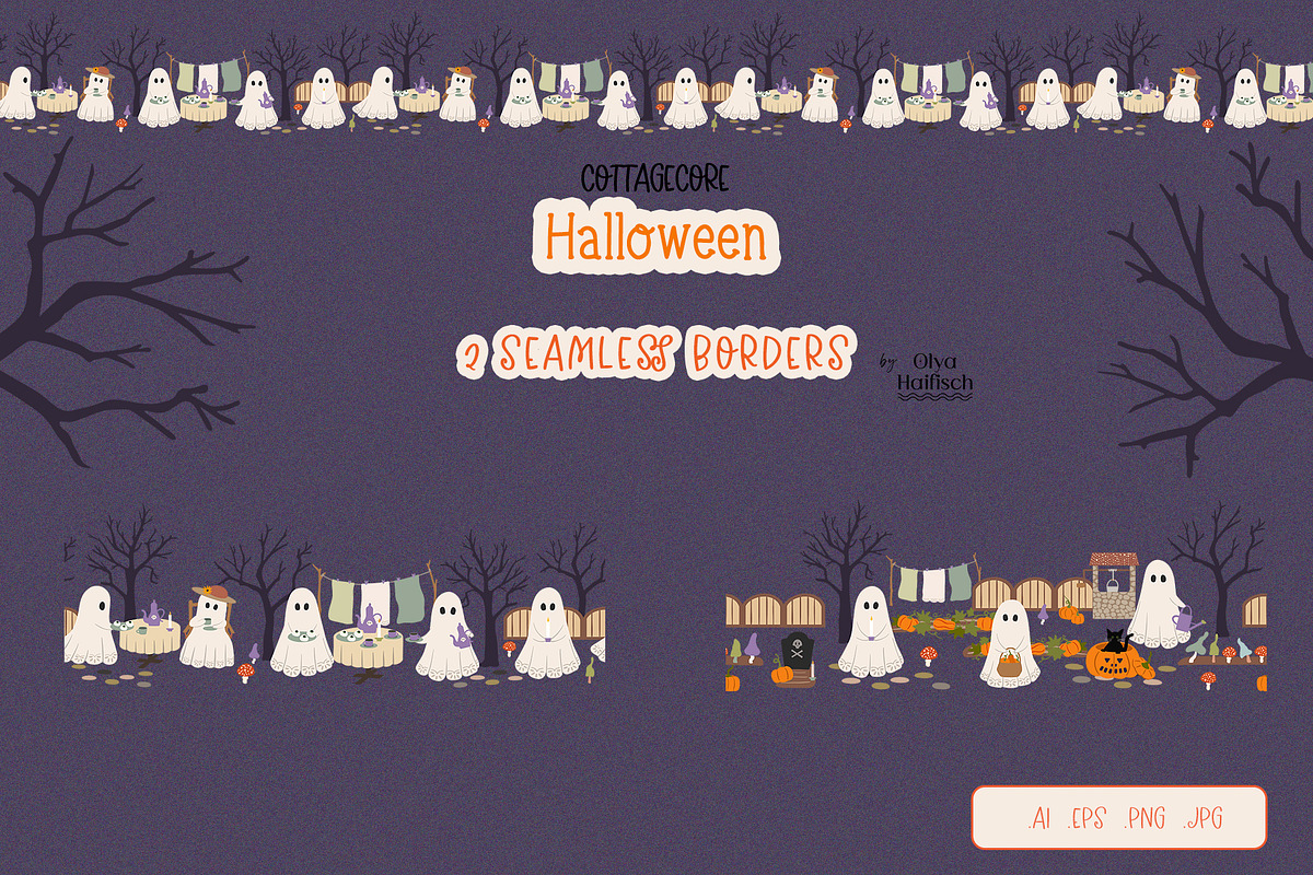 Cottagecore Halloween graphics, a Seasonal Illustration by Olya Haifisch (Photo 6 of 9)